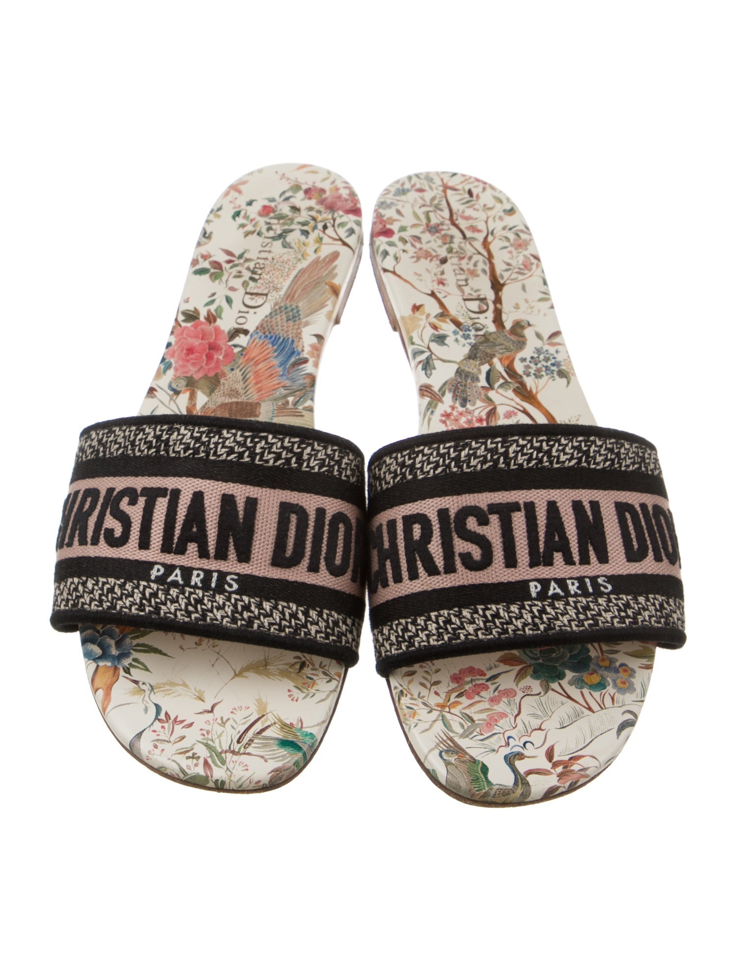 Christian Dior Canvas Printed Slides
